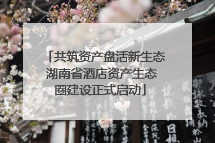 共筑资产盘活新生态 湖南省酒店资产生态圈建设正式启动