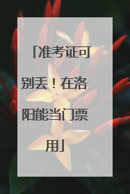 准考证可别丢！在洛阳能当门票用