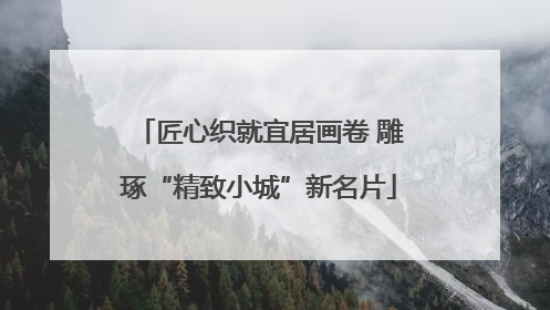匠心织就宜居画卷 雕琢“精致小城”新名片