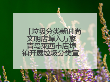 垃圾分类新时尚 文明店埠入万家 青岛莱西市店埠镇开展垃圾分类宣传活动