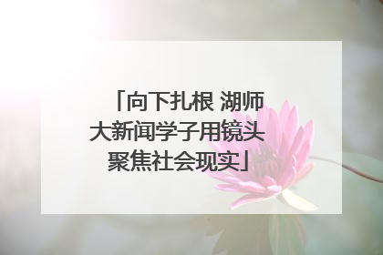 向下扎根 湖师大新闻学子用镜头聚焦社会现实