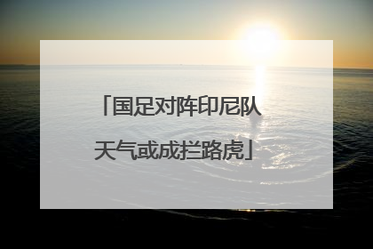 国足对阵印尼队 天气或成拦路虎