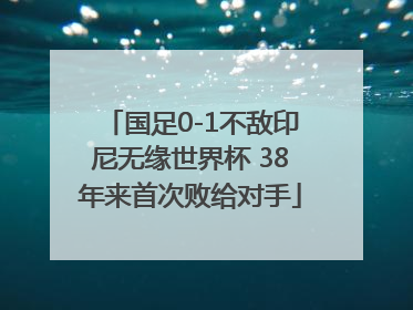 国足0-1不敌印尼无缘世界杯 38年来首次败给对手