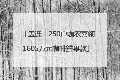 孟连：250户咖农喜领1605万元咖啡鲜果款