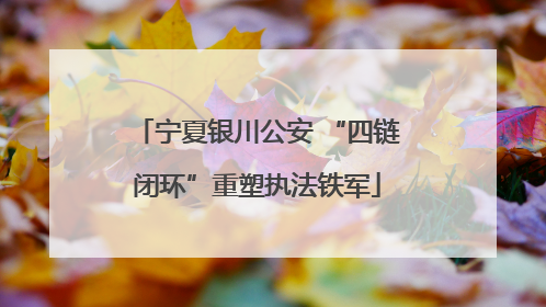 宁夏银川公安 “四链闭环”重塑执法铁军