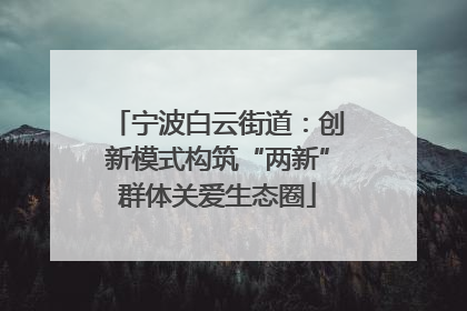 宁波白云街道：创新模式构筑“两新”群体关爱生态圈