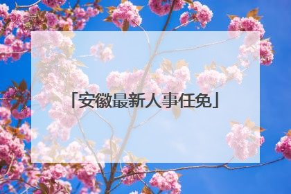 安徽最新人事任免