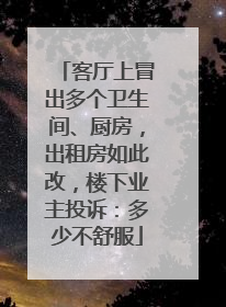客厅上冒出多个卫生间、厨房，出租房如此改，楼下业主投诉：多少不舒服