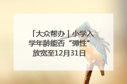 大众帮办｜小学入学年龄能否“弹性”放宽至12月31日？有地方已在探索