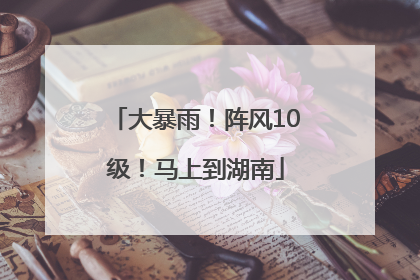 大暴雨！阵风10级！马上到湖南