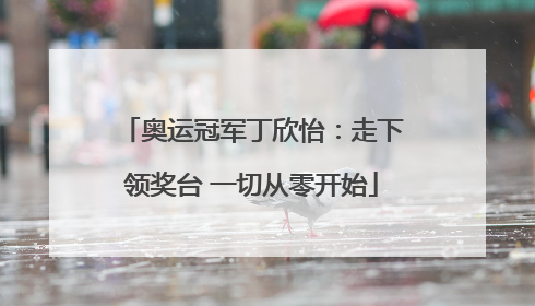 奥运冠军丁欣怡：走下领奖台 一切从零开始