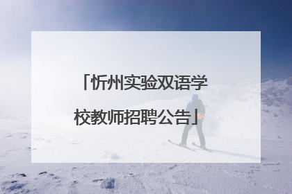 忻州实验双语学校教师招聘公告