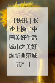 快讯｜长沙上榜“中国美好生活城市之美好焕新典范城市”