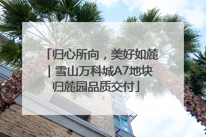 归心所向，美好如麓｜雪山万科城A7地块归麓园品质交付