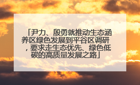 尹力、殷勇就推动生态涵养区绿色发展到平谷区调研，要求走生态优先、绿色低碳的高质量发展之路