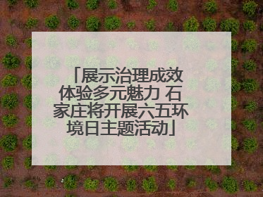 展示治理成效 体验多元魅力 石家庄将开展六五环境日主题活动