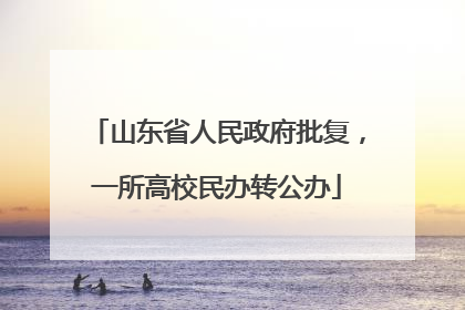 山东省人民政府批复，一所高校民办转公办