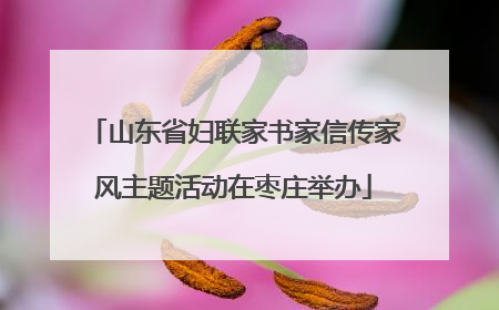 山东省妇联家书家信传家风主题活动在枣庄举办