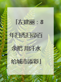 左建丽：8年扫秃扫帚百余把 用汗水给城市添彩