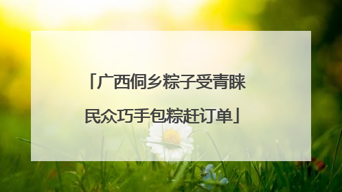 广西侗乡粽子受青睐 民众巧手包粽赶订单