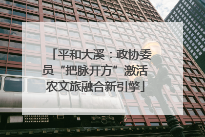 平和大溪：政协委员“把脉开方”激活农文旅融合新引擎