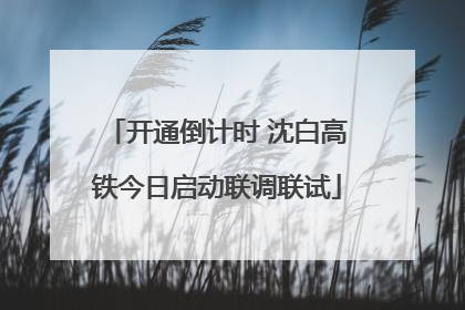 开通倒计时 沈白高铁今日启动联调联试