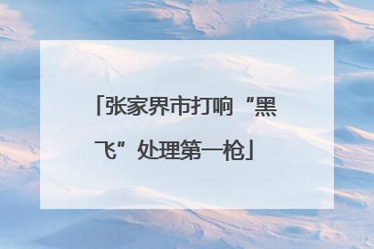 张家界市打响“黑飞”处理第一枪