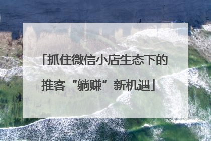 抓住微信小店生态下的推客“躺赚”新机遇