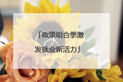 政策组合拳激发就业新活力
