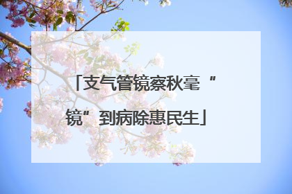 支气管镜察秋毫“镜”到病除惠民生