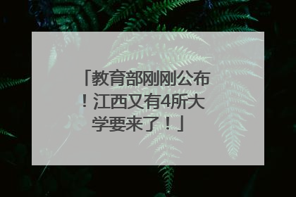 教育部刚刚公布！江西又有4所大学要来了！