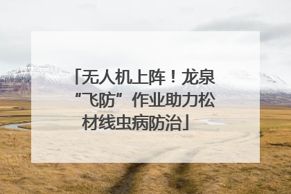无人机上阵！龙泉“飞防”作业助力松材线虫病防治