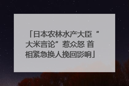 日本农林水产大臣“大米言论”惹众怒 首相紧急换人挽回影响