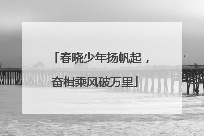 春晓少年扬帆起，奋楫乘风破万里