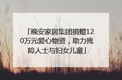 晚安家居集团捐赠120万元爱心物资，助力残障人士与妇女儿童