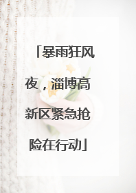 暴雨狂风夜，淄博高新区紧急抢险在行动