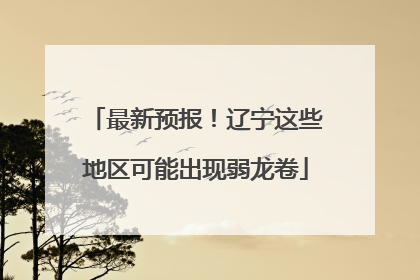 最新预报！辽宁这些地区可能出现弱龙卷