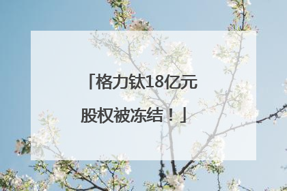 格力钛18亿元股权被冻结！