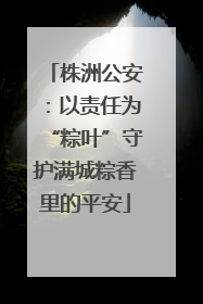 株洲公安：以责任为“粽叶”守护满城粽香里的平安