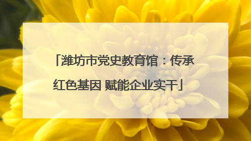 潍坊市党史教育馆：传承红色基因 赋能企业实干