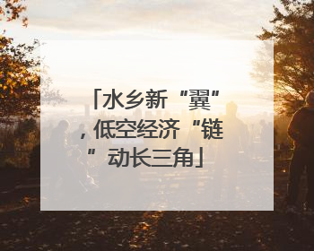 水乡新“翼”，低空经济“链”动长三角