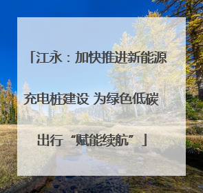 江永：加快推进新能源充电桩建设 为绿色低碳出行“赋能续航”