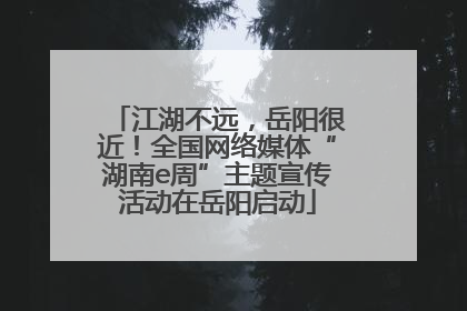 江湖不远，岳阳很近！全国网络媒体“湖南e周”主题宣传活动在岳阳启动