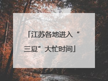 江苏各地进入“三夏”大忙时间