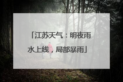 江苏天气：明夜雨水上线，局部暴雨