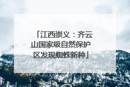 江西崇义：齐云山国家级自然保护区发现蜘蛛新种