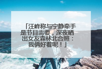 汪峰称与宁静牵手是节目需要，深夜晒出女友森林北合照：我俩好着呢！