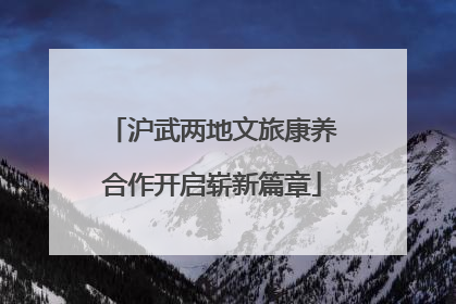 沪武两地文旅康养合作开启崭新篇章