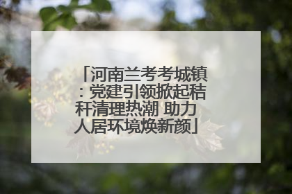 河南兰考考城镇：党建引领掀起秸秆清理热潮 助力人居环境焕新颜