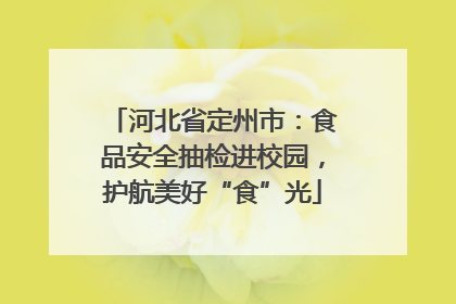 河北省定州市：食品安全抽检进校园，护航美好“食”光